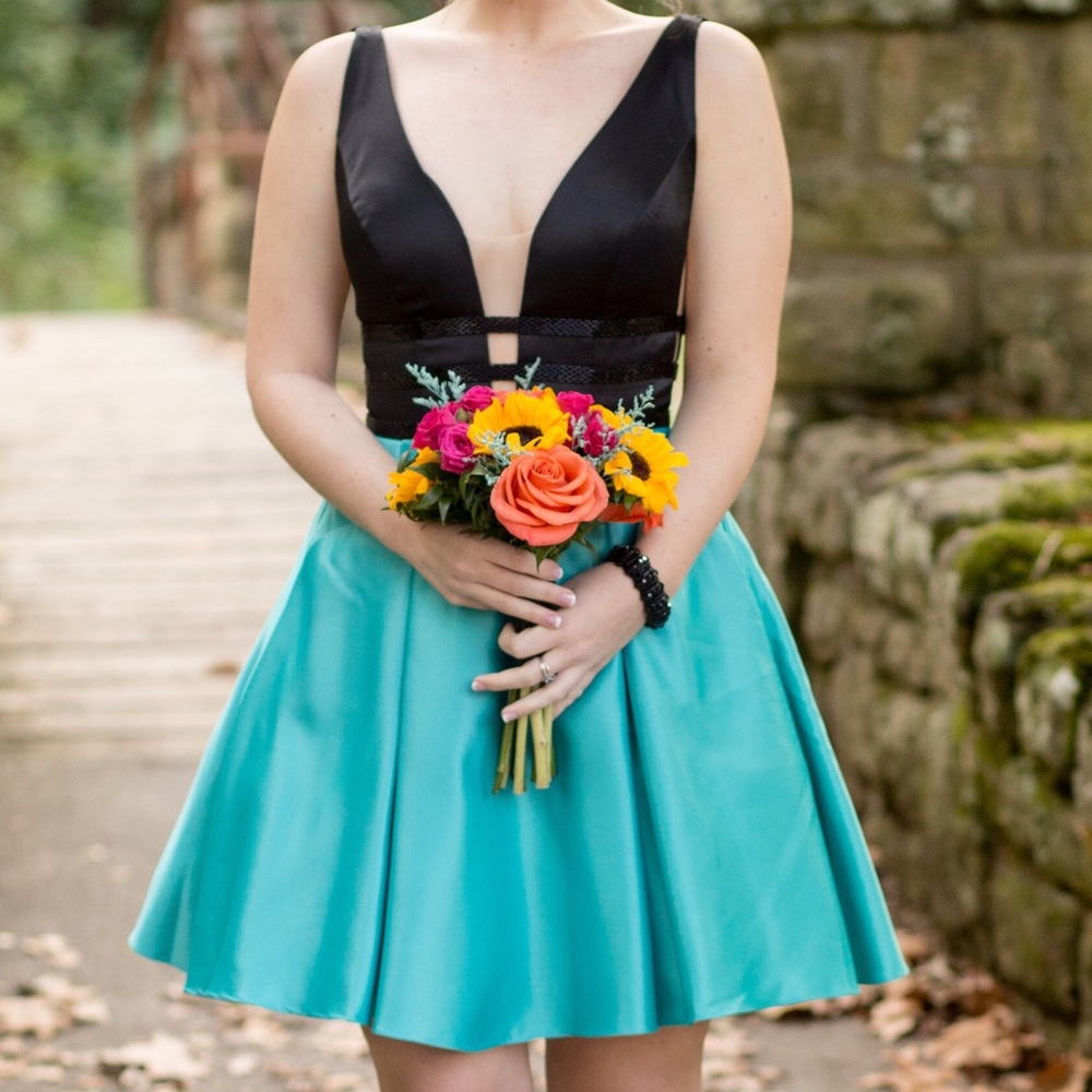 Black and teal formal dress!